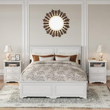 XIAO WEI White Nightstand with Hidden Drawer Set of 2, 2-Drawer Nightstand with Open Shelf – Sturdy Wood Bedroom End Table with Storage, Modern Furniture for Bedroom Organization XIAO WEI