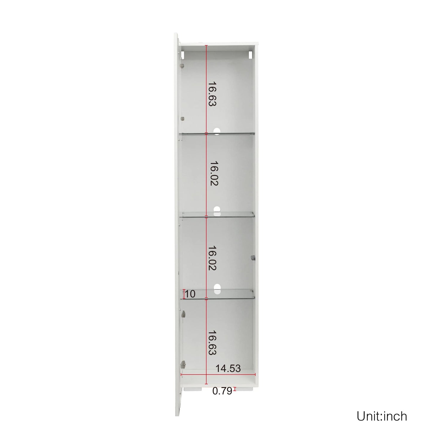 Holaki 67 inch Tall Sideboard LED Credenza Pantry Cabinet with 3 Tier Glass Shelves, High Glossy Front Side Cabinet Display Cabinet File Cabinets for Home Office Living Room Kitchen Dining Ro - WoodArtSupply