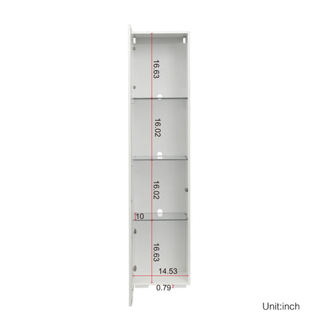 Holaki 67 inch Tall Sideboard LED Credenza Pantry Cabinet with 3 Tier Glass Shelves, High Glossy Front Side Cabinet Display Cabinet File Cabinets for Home Office Living Room Kitchen Dining Room(White) Holaki