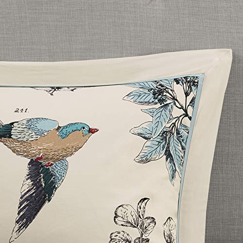 Madison Park Quincy Cozy Comforter Nature Scenery Design - All Season Bedding, Matching Bed Skirt, Decorative Pillows, Quincy, Leaf & Bird Khaki King(104"x92") 7 Piece