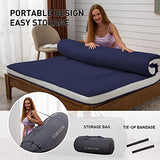Dr.Futon Japanese Floor Futon Mattress Extra Thick Folding Roll Up Bed Topper Mat for Guest,Lounger and Tavel Dr.Futon
