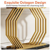 Tribesigns Gold Console Table, Faux Marble Entryway Table Narrow Sofa Table with Geometric Metal Base, 40 Inch Modern Accent Table Entrance Table for Living Room, Hallway, Foyer, Black Tribesigns