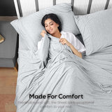 Utopia Bedding King Sheet Set - Jersey Knit Sheets 4 Piece – Cotton – Soft T-Shirt Stretchy Sheets (King, Heather Light Grey) Utopia Bedding