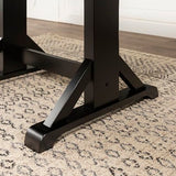 Walker Edison 6 to 8 Person Wood Modern Farmhouse Expandable Dining Room Table with Leaf Kitchen Dining Chairs, 60 Inch, Antique Black Walker Edison