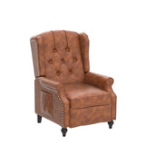 B BAIJIAWEI Massage Recliner Wingback Chair with Heat, Tufted Fabric Armchair, Push Back Recliner with Remote Control, Adjustable Backrest & Heating Function for Living Room (Pu Brown) B BAIJIAWEI