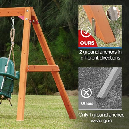 Dolphin Playground 5 in 1 Multifunction Toddler Swing Sets for Backyard, Outdoor Playset with Baby Swing, Outdoor Table, Blackboard, Slide, and Rock Climbing Wall,Toddler Swing Sets Ages 18mo - WoodArtSupply