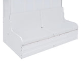 HABITRIO Queen Size Murphy Bed, Wooden Queen Murphy Bed Wall Bed with Sofa and Cushion, White HABITRIO