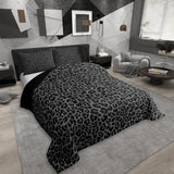 Erosebridal Cheetah Print Room Decor,Leopard Print Comforter Set Full Size,Farmhouse Animal Skin Soft Bedding Set for Mens Boys,Black Gray African Cheetah Wildlife Bed Set,Aesthetic Retro Quilt Duvet Erosebridal