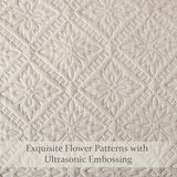 Exclusivo Mezcla King Quilt Bedding Set, Lightweight Soft Bedspreads Coverlets with 2 Pillow Shams, Modern Brich Beige Oversized Quilts King Size for All Seasons Exclusivo Mezcla
