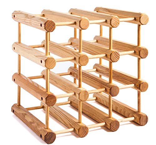 J.K. Adams Ash Wood 12-Bottle Wine Rack - Thumbnail 4