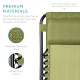 Best Choice Products Set of 2 Adjustable Steel Mesh Zero Gravity Lounge Chair Recliners w/Pillows and Cup Holder Trays - Dusty Green/Black