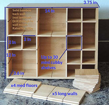 Cookbook People Multikeep Adjustable Shelf - Spice Rack, Floating Shelf, Figurine Shelf, Shadow Box or Drawer Organizer - for Wall Mount, Counter - WoodArtSupply