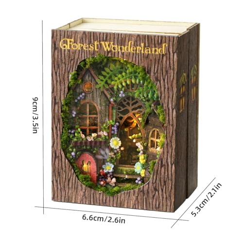ESTUSR DIY Miniature Dollhouse Kits - Wooden Mini Model House with LED Lights, Tiny Furniture & Accessories – Craft Building Kits for Teens & Adults (Forest Wonderland) – Birthday Valentine's Gift