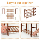 RMXANL 3 Tier Bamboo Shoe Rack, Shoe Shelf Shoes Rack Shoe Organizer for Closet, Entryway, Bedroom, Living Room, Front Door, Studio, Bathroom RMXANL