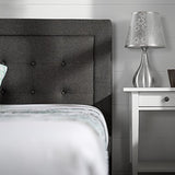 Zinus Dachelle King Upholstered Platform Bed Frame with Wood Slat Support in Dark Grey Zinus