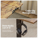 Agilestic L Shaped Standing Desk Adjustable Height, Electric Corner Standing Desk, 63 x 55 inch Sit Stand Computer Table with Splice Board, Rustic Brown Agilestic