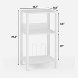 TUTOTAK Record Player Stand with Storage Up to 100 Albums,Record Storage Table,3 Tier End Table,Side Table for Living Room, Bedroom, White TB01BW075 TUTOTAK