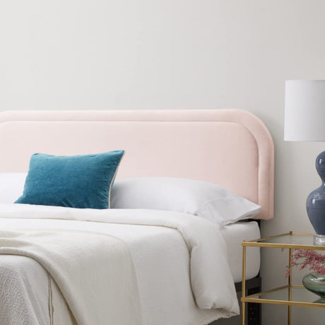 Edenbrook Miller Low Profile, Performance Velvet Headboard for Queen Size Bed-Pink Upholstered Queen Headboard Edenbrook