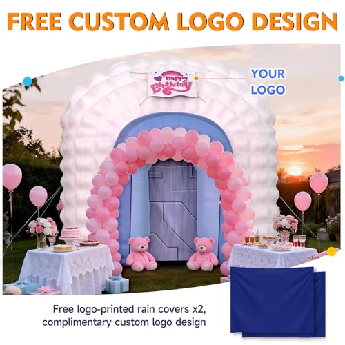 Inflatable Nightclub Party Tent 26.6X16.4X13.5Ft Blower-Inflated, Waterproof Interior Exterior Includes Pull-Rope Stakes Wind and Rain Resistant for Events and Parties JIYANG