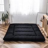 MAXYOYO Japanese Floor Futon Mattress, 4" Thicken Tatami Mat Sleeping Pad Foldable Roll Up Boys Girls Dormitory Mattress Kids Lounger Pillow Bed, Black, Full MAXYOYO