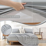 Whitney Home Textile Twin Sheet Set - 3 Piece Bed Sheets for Twin Size Bed, Extra Soft Breathable, Deep Pocket Hotel Luxury Cooling Sheets, Wrinkle Free Oeko-Tex, Grey Whitney Home Textile