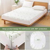Full Size Mattress Protector Waterproof Mattress Pad Washable Bamboo Rayon Mattress Cover Breathable Noiseless Bed Protector 5" - 21'' Elastic Fitted Deep Pocket Softhour