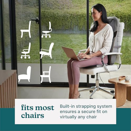 HoMedics Back Massager with Heat, Shiatsu Elite II Heated Neck and Back Massage Cushion. 3 Different Massage Styles and 3 Massage Zones. Comes with Controller and Chair Straps Homedics