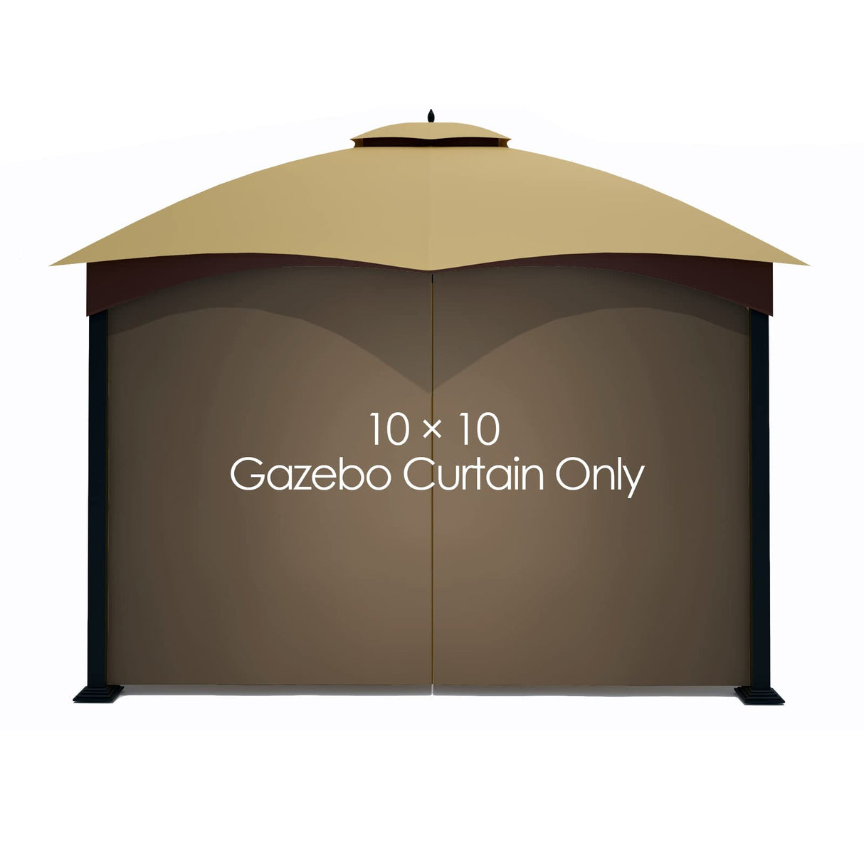 Tanxianzhe Gazebo Replacement Privacy Curtain with Zipper Outdoor Universal Privacy Panel Sidewall for 10' x 10' Gazebo (Brown) Tanxianzhe