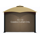 Tanxianzhe Gazebo Replacement Privacy Curtain with Zipper Outdoor Universal Privacy Panel Sidewall for 10' x 10' Gazebo (Brown) Tanxianzhe