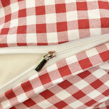 NSNLGSGC Red Gingham Duvet Cover Set King, Grid Simple Geometric Square Pattern Comforter Cover,Soft Plaid Washed Microfiber Bedding Cover(3PCS,King) NSNLGSGC