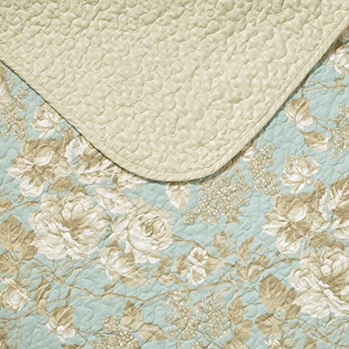 Laura Ashley Home - King Quilt Set, Cotton Reversible Bedding with Matching Shams, Bedroom Decor Ideal for All Seasons (Brompton Green, King) Laura Ashley