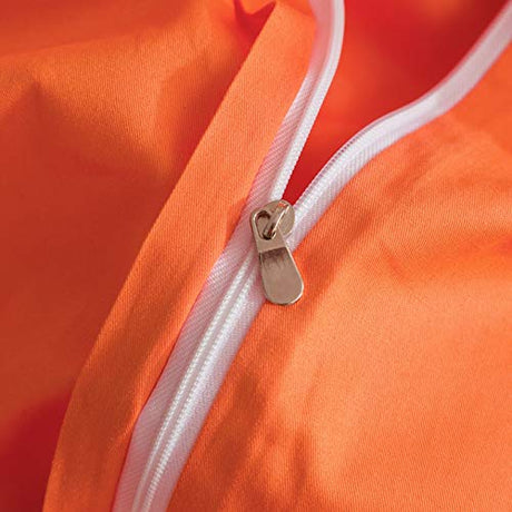 SUSYBAO Burnt Orange Duvet Cover Twin 100% Cotton 2 Pieces Set 1 Vibrant Orange Duvet Cover with Zipper Ties 1 Pillow Sham Bright Colored Single Bedding Set Soft Comfortable SUSYBAO