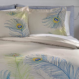100% Cotton, 3-Piece King/California King, Single Ply, Soft, Embroidered Peacock Duvet Cover Set Superior