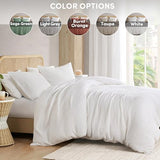 Comfort Spaces White Twin Duvet Cover Set - 2 Pieces Breathable Dotted Weave Texture Duvet Sets, Modern Farmhouse Boho Duvet Cover & Sham, All Season Twin Bed Set, Twin/Twin XL White Comfort Spaces