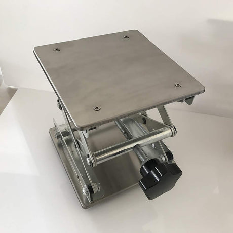 8" x8",Stainless Steel Lab Jack Scissor Stand Platform,Lab Lift Stand Table, Scientific Scissor Lifting Jack Platform,Expandable Lift Height Range 80mm-326mm,Maximum Support Weight 50kg LabZhang