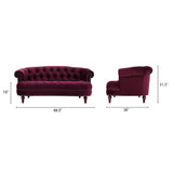 Jennifer Taylor Home La Rosa Victorian Chesterfield Loveseat, Burgundy Velvet Jennifer Taylor Home