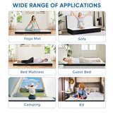 KMFurnila Folding Memory Foam Mattress, 4" Tri-Fold Single Mattress Topper with Washable Cover, Non-Slip Portable Guest Floor Bed for Travel Camping KMFurnila