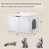 unipaws Cat Litter Box Enclosure Furniture, Cat Washroom, Hidden Litter Box Cover, Cabinet for Large Cat, Dog Proof Cat Litter Boxes, Hideaway Litter Box, Cat House, White unipaws