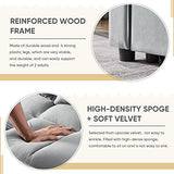 Antetek 3 in 1 Convertible Sleeper Sofa Bed, Modern Velvet Loveseat Futon Couch w/Pullout Bed, Small Love Seat Lounge Sofa w/Reclining Backrest, Toss Pillows, Pockets, Furniture for Living Room, Grey Antetek