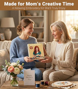 Hi-YomiLaugh 3 Pack Beginner Embroidery Kit & Cross Stitch Kits for Adults, Needles & Tools, Easy Needlepoint Set with Step-by-Step Instructions & Video Tutorial (Floral Garden)