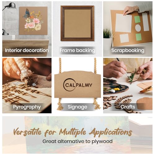 CALPALMY 24-Pack MDF Board 1/8 Inch Thick 12" x 12" Unfinished Wood Panels, 3mm Thick Medium Density Fiberboard Wood Boards for Crafts, Painting, Carpentry, Engraving, Interior Design, and More CALPALMY