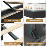 California King Bed Frames,Cal King Bed Frame with Hidden Storage Headboard & LED Light and Charging Station,Floating Bed Frame No Box Spring Needed,Leather Floating Bed Noise-Free,Easy Assembly BYSAUD