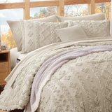 WRENSONGE King Size Comforter Set with Sheets - 7 Pieces Beige Tufted Bed in a Bag King Shabby Chic Bedding Sets with 1 Comforter, 2 Sheets, 2 Pillowcases & 2 Shams WRENSONGE