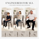 COLAMY Upholstered Dining Chairs Set of 6, Modern Kitchen Chairs with Back, Fabric Side Dining Room Chairs with Wood Legs for Kitchen Dining Room Restaurant, Camel COLAMY