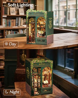CUTEBEE Book Nook Kit, DIY Miniature House Kits for Adult and Teens, Bookend Diorama with LED, 3D Wooden Puzzle, Mini Booknook Bookshelf Insert Decor, Crafts Hobbies Gifts for Adults（Owl Bookstore