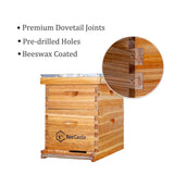BeeCastle 10-Frames Complete Beehive Kit, 100% Beeswax Coated Bee Hive Includes Beehive Frames and Beeswax Coated Foundation Sheet (2 Layer) BeeCastle