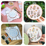 CRAFT CLUB Wildflower Embroidery Kit | DIY Cross Stitch Kit with Bamboo Hoop & Embroidery Thread | Complete Arts & Crafts Supplies Gift Set for Beginners | Home Décor & Room Craft Kit