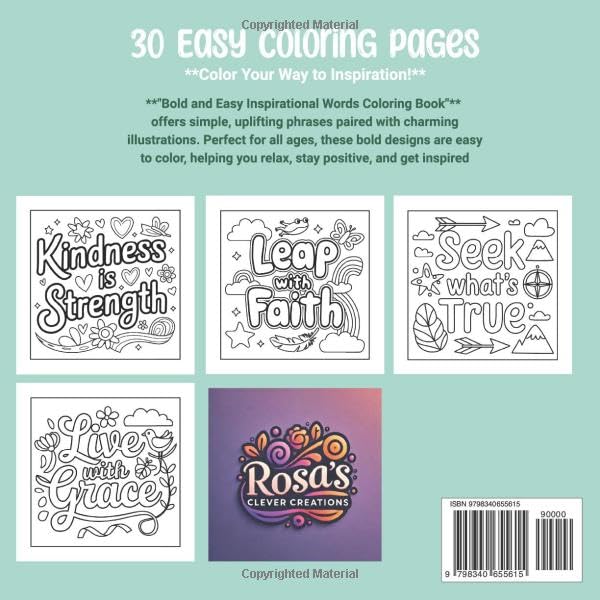 Mindful Coloring with Positive Prompts to Motivate: Bold & Easy Inspirational Coloring Book