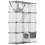 VEVOR Large 4-Tier Cat Cage, 41 x 14 x 55, Detachable Metal Wire Cat Enclosure, with Litter Box Hammock Ramp ladders, Indoor & Outdoor Crate Exercise Place Ideal for Kitty, Small Animals, Black VEVOR