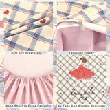 ZZRSSSLC Cute Princess Printed Crib Bedding Set, 3 Pieces Girl and Red Heart Pattern Duvet Bedding Sets Includes Fitted Sheet, Quilted Cover and Pillowcase -100% Cotton ZZRSSSLC